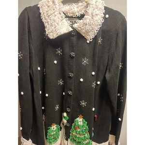 Berek Knit Winter Christmas Designer Cardigan Button Down